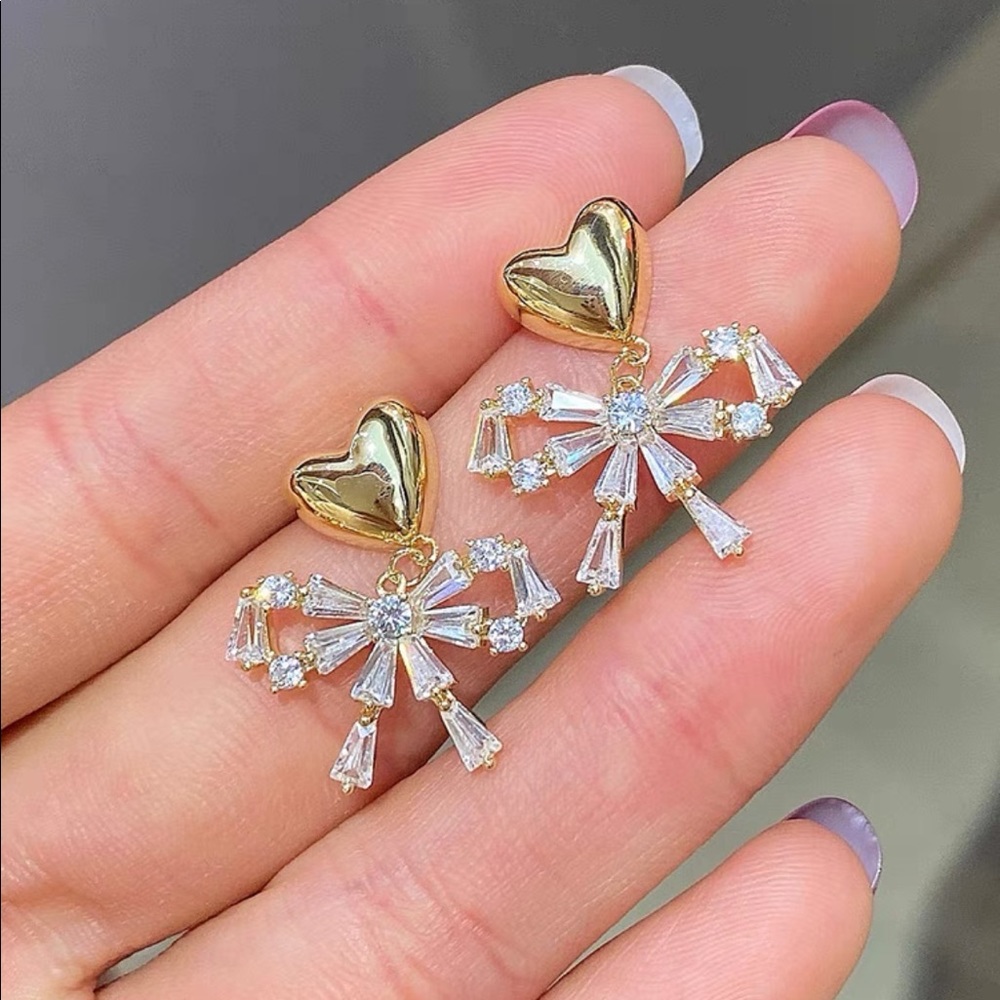 Gold Bow Earrings